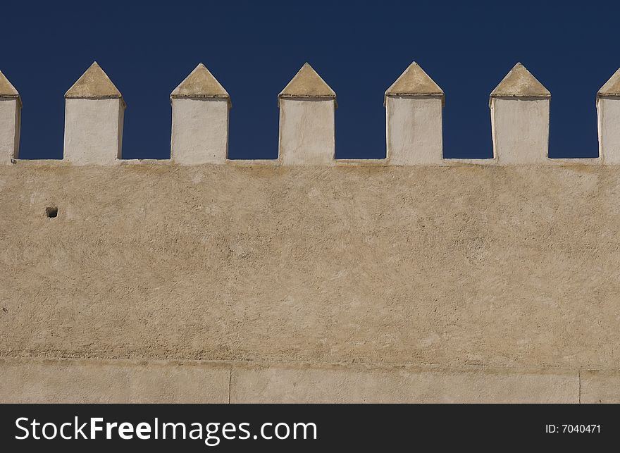 Fortified wall of the old city (Medina) of Fez Morocco. Fortified wall of the old city (Medina) of Fez Morocco