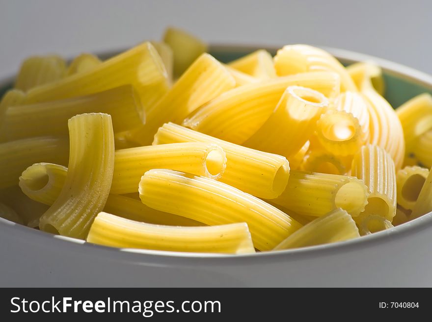 Fresh uncooked raw italian pasta isolated over white