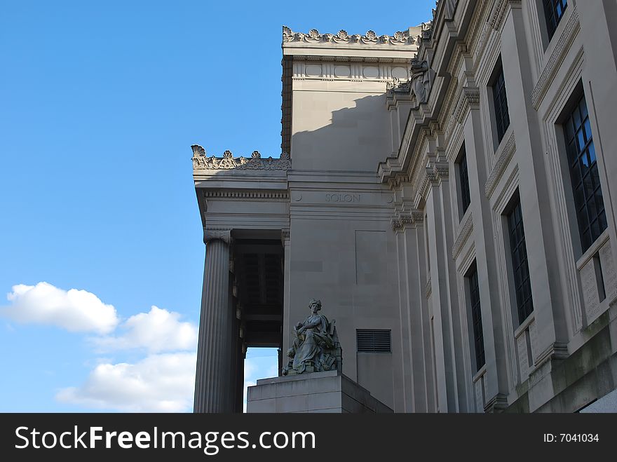 Profile of Stately Facade of the Brooklyn Museum, New York. Profile of Stately Facade of the Brooklyn Museum, New York