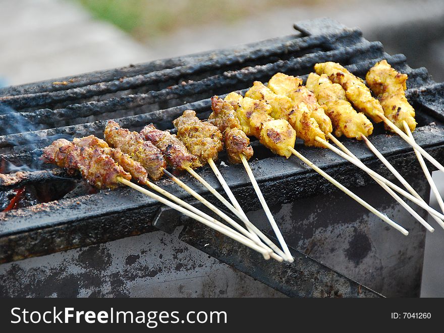 Chicken Satay or Sate. Typical Malaysian food. Chicken Satay or Sate. Typical Malaysian food.