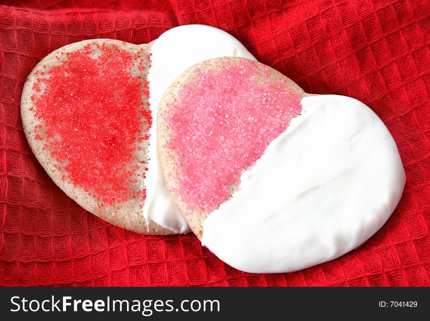 Heart Shaped Cookies with sprinkles and white chocolate.