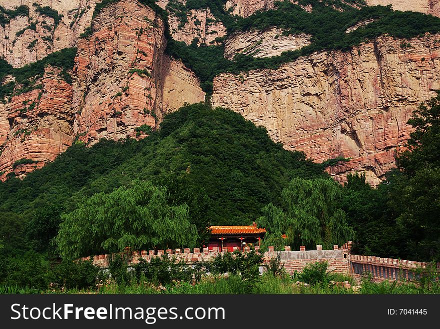 Colored Temple And Red Mountain