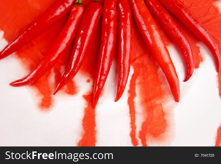 The red hot pepper prepares food good seasoning