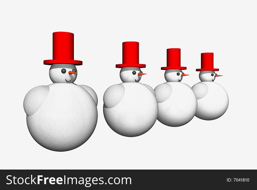 Abstract seasonal and holiday background with snowmen