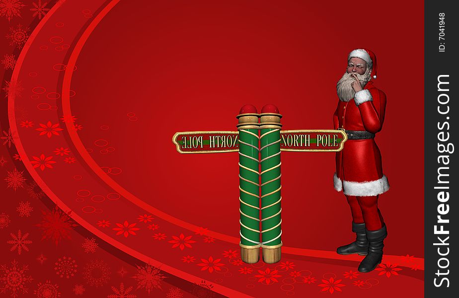 Santa Claus Christmas design illustration on dark red background. Santa Claus Christmas design illustration on dark red background