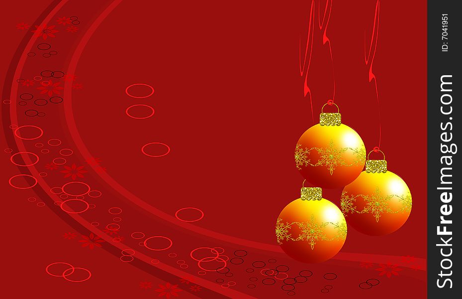 Christmas golden ornaments illustration 1