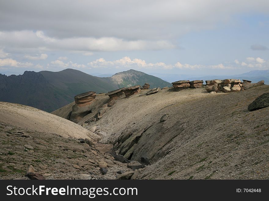 Volkanic stones on the way to elbrus. Volkanic stones on the way to elbrus