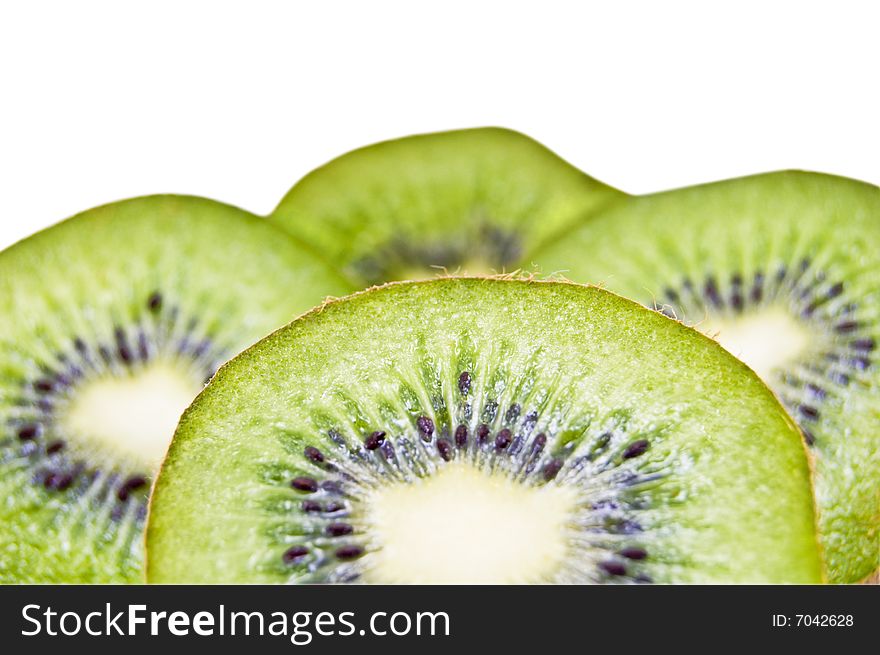 Isolated kiwi fruit on the white background