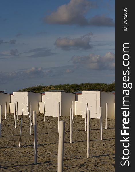 Beach houses at sunset light (Knokke)