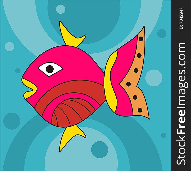 Illustration of abstract colorful fish