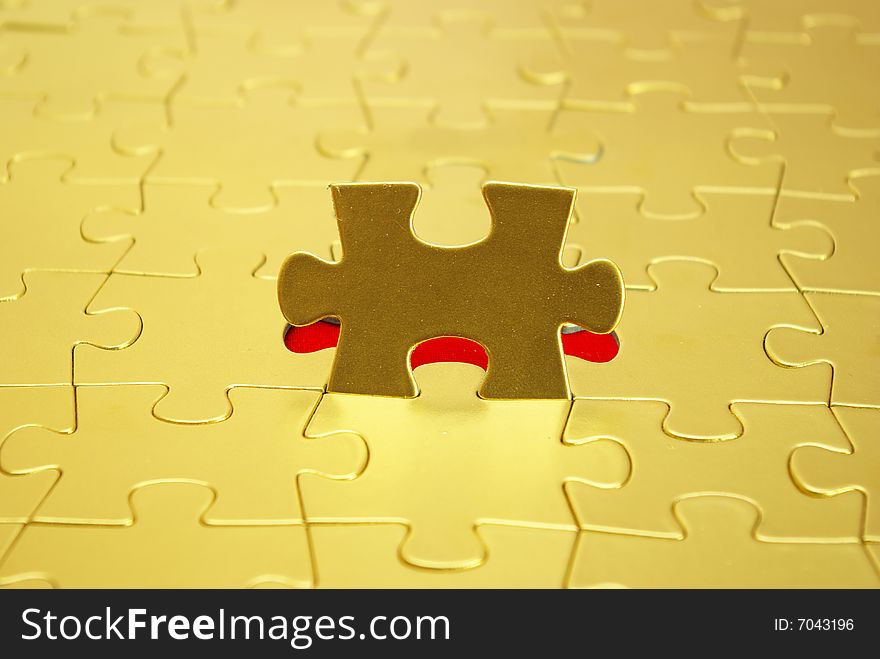 Gold puzzles for background. business concept