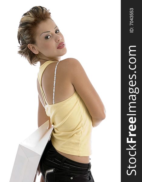 Sexy woman with shopping bag