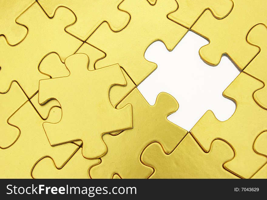 Gold puzzles for background. business concept