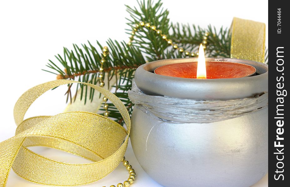 Candle And Christmas Decoration