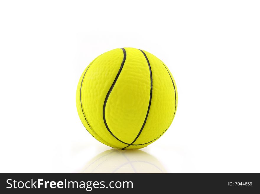Yellow Basketball ball isolated on white background