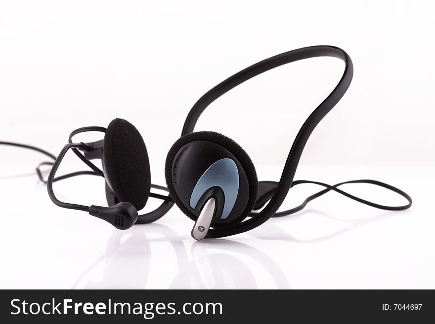 Wireless Telephone Headset on a White Background