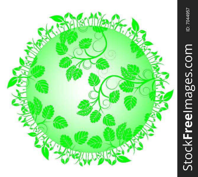 Leaves on circle, vector illustration