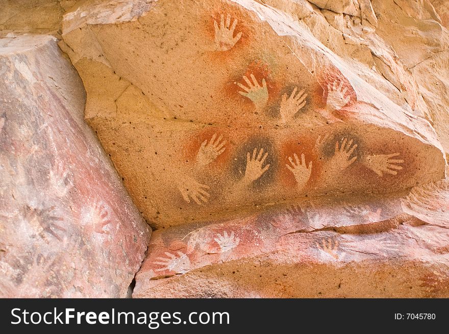 Ancient cave paintings in Patagonia