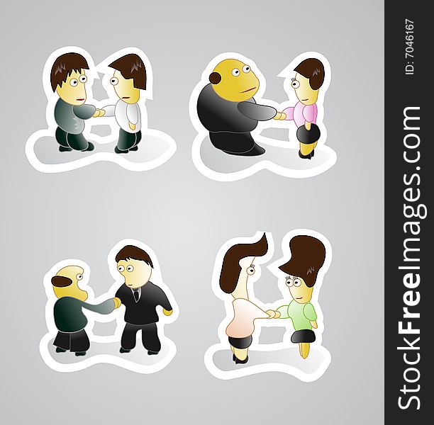 Vector of businessman and woman