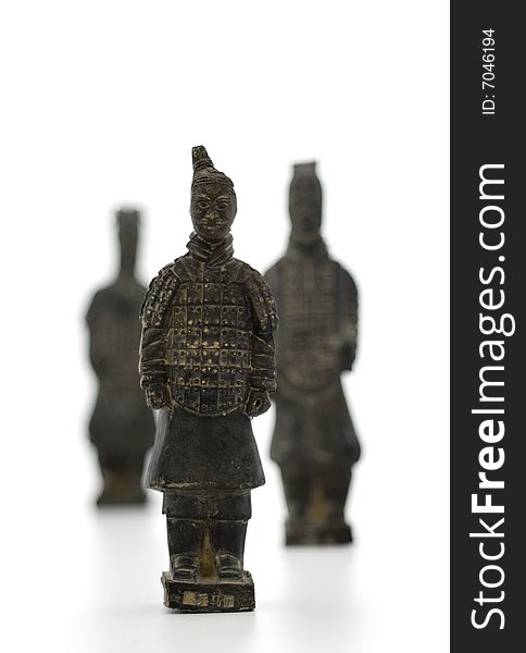 Three soldiers of the terracotta army