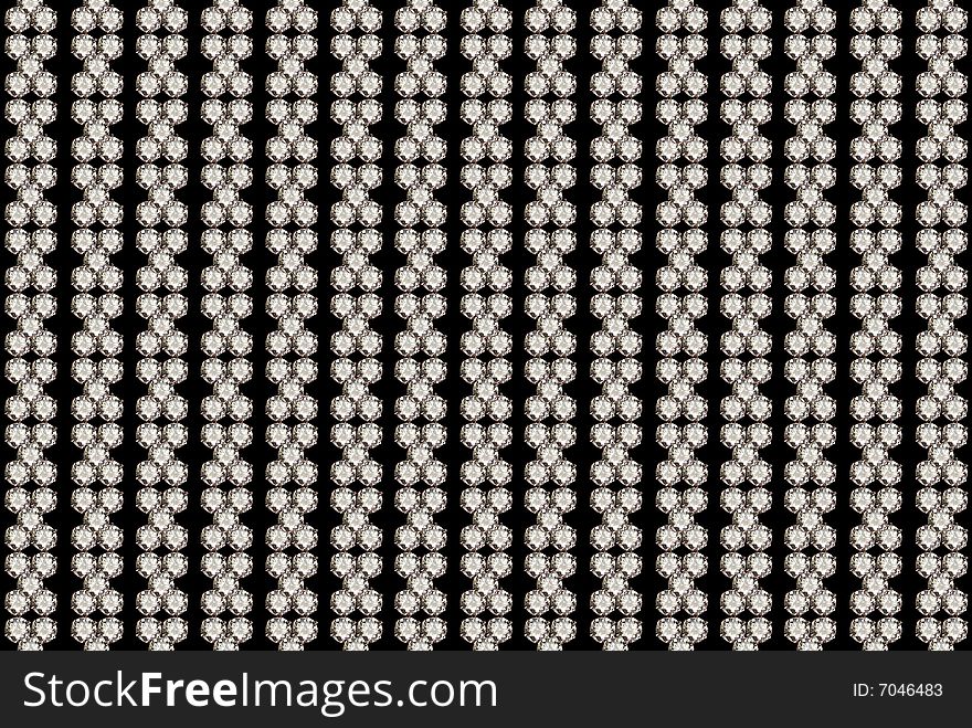 Round brilliant cut diamonds grid isolated on black background. Round brilliant cut diamonds grid isolated on black background