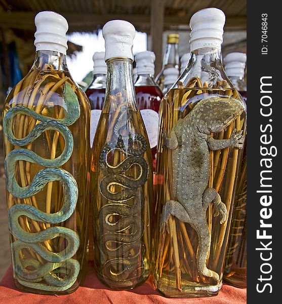 Asian spirits with reptiles marinated as a power means sold