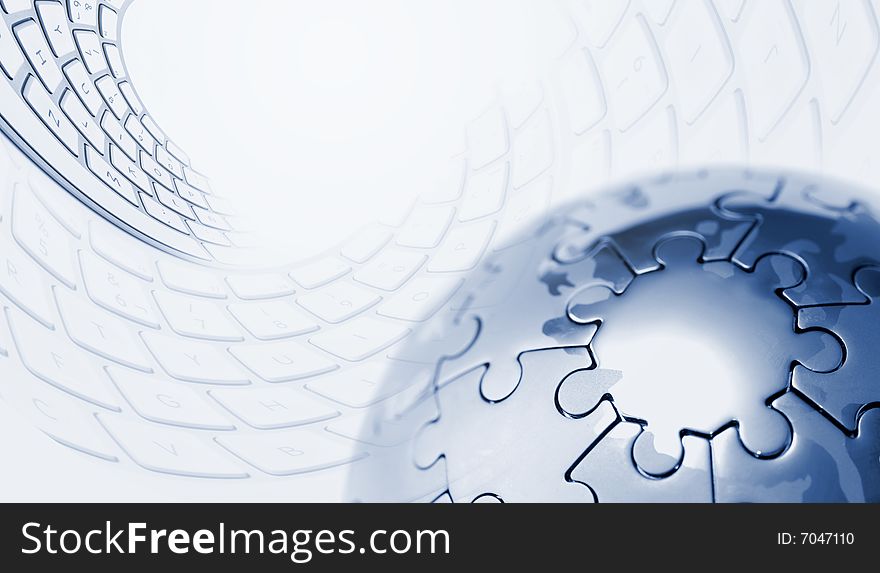 Puzzle globe isolated over a white background. Puzzle globe isolated over a white background