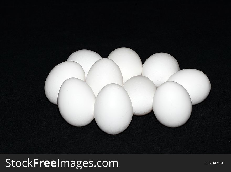 Eggs grouped in a bunch