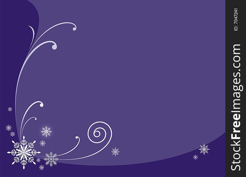 The winter ornament consists of snowflakes and spirals. In the ornament centre there is a big snowflake. The ornament is located on a dark blue background. The winter ornament consists of snowflakes and spirals. In the ornament centre there is a big snowflake. The ornament is located on a dark blue background.