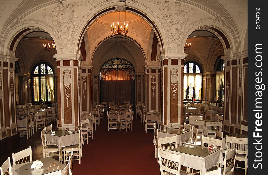 Photo of the old castle - dining room(Poland). Photo of the old castle - dining room(Poland).