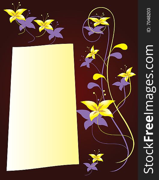 The frame in the form of floral ornament. Vector illustration