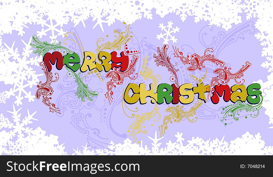 Multicolored Merry Christmas.vector illustration