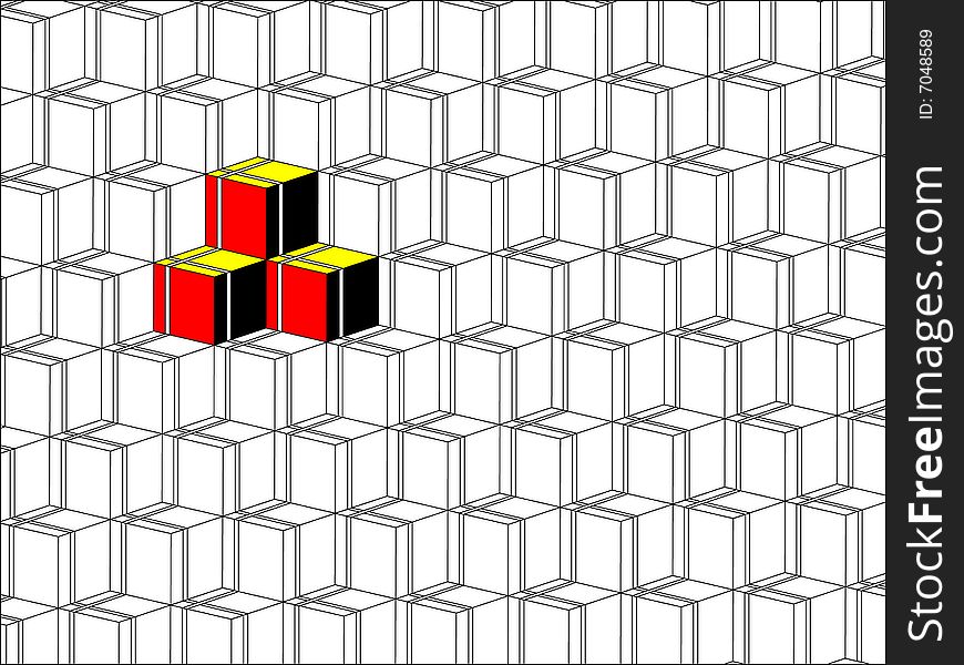Many boxes pattern with German color background. Many boxes pattern with German color background