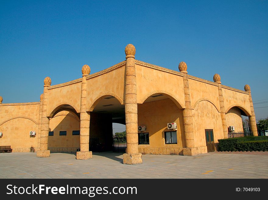 Arab building with blue sky