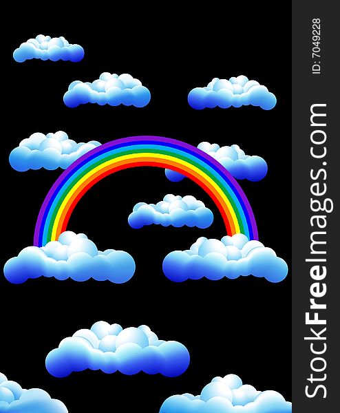 Rainbow in the night, vector illustration, AI file included. Rainbow in the night, vector illustration, AI file included