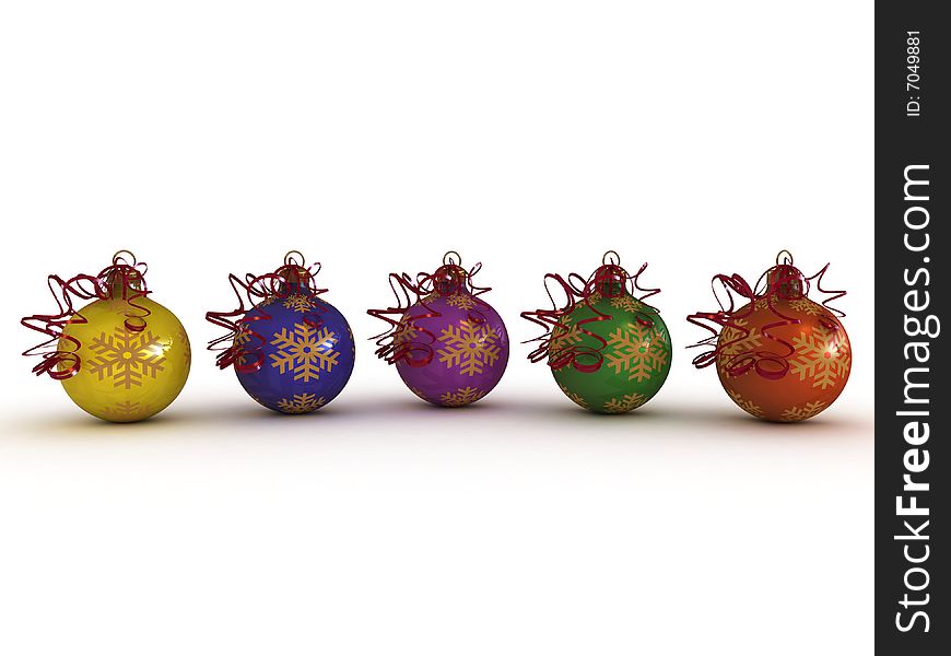 Christmas balls isolated on white background