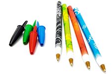 Set Of Four Ballpoints Royalty Free Stock Images Set Of Four Ballpoints Royalty Free Stock Images