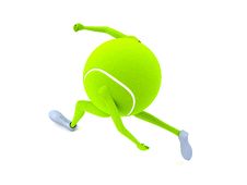 Three Dimensional Tennis Ball With Hands And Legs Royalty Free Stock Photography