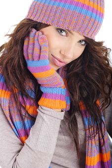 Portrait Of Winter Girl Stock Images