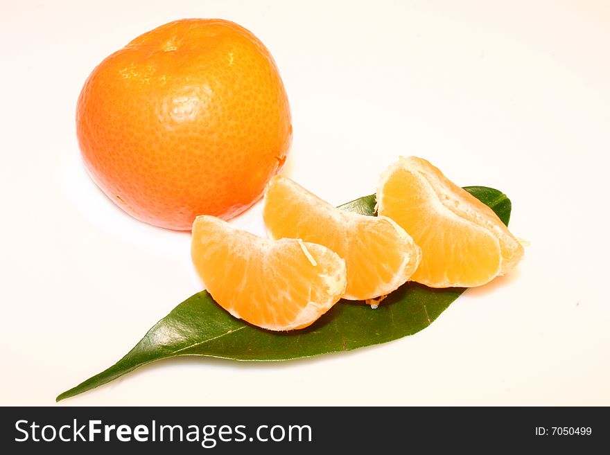 Fruit. mandarin isolated on white