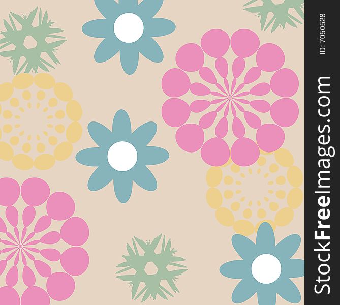 Abstract flower pattern on a plain background. Abstract flower pattern on a plain background