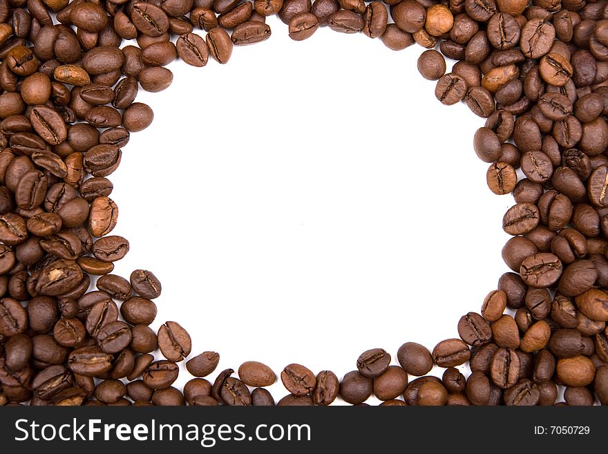 Background with coffee beans. copy space for your own text. Landscape orientation.