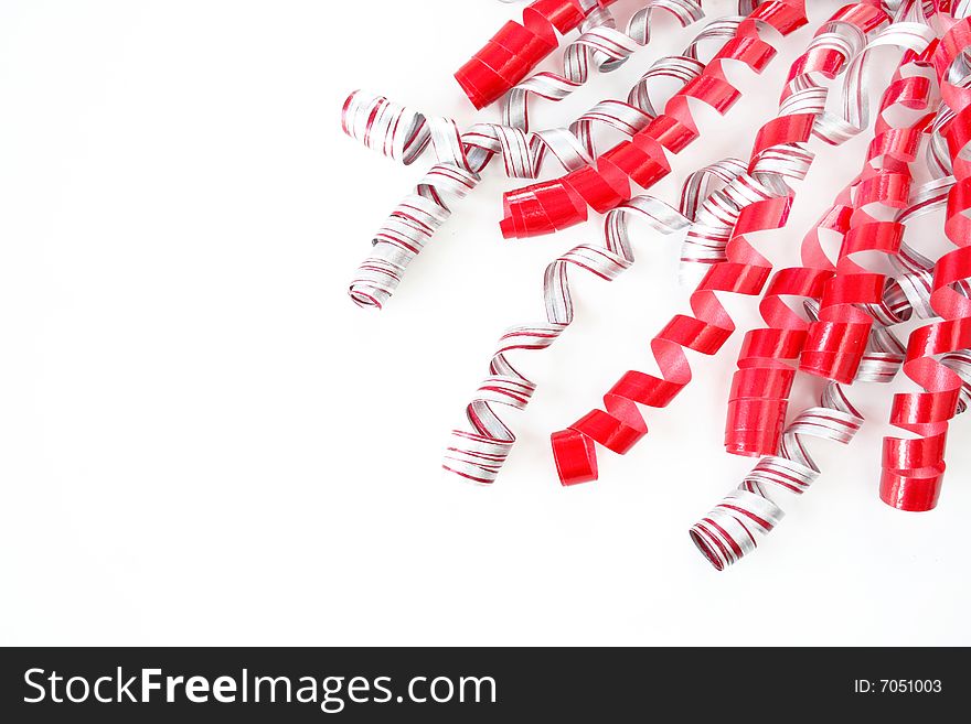 Curly ribbons isolated on a white background