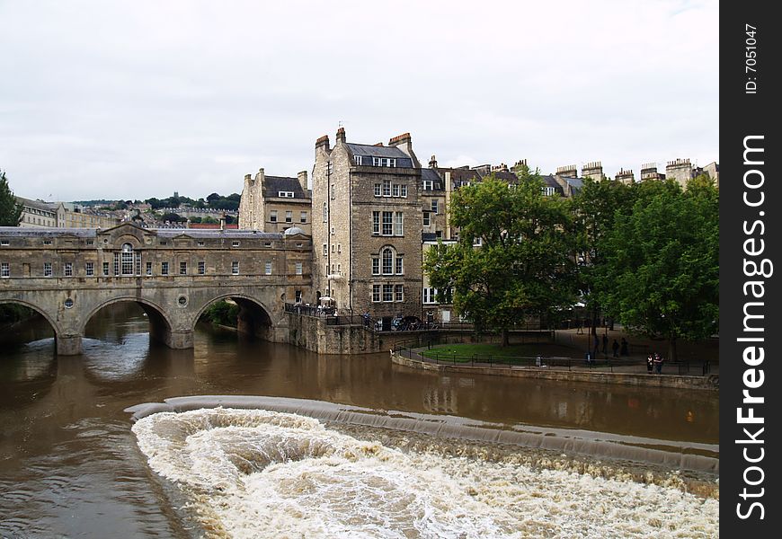 The bridge in Bath, England. The bridge in Bath, England.