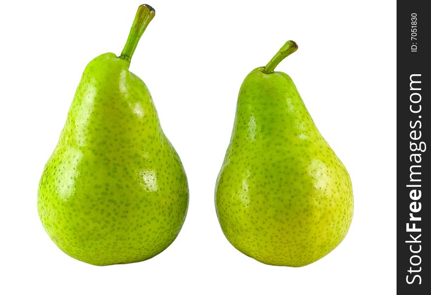Two pears isolated over white