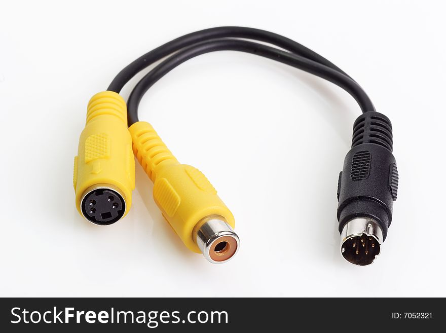 Cable connectors on bright background