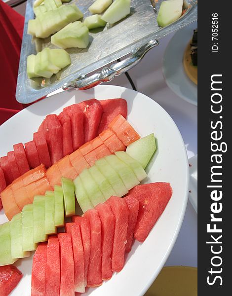 Photograph of fruit at buffet dessert