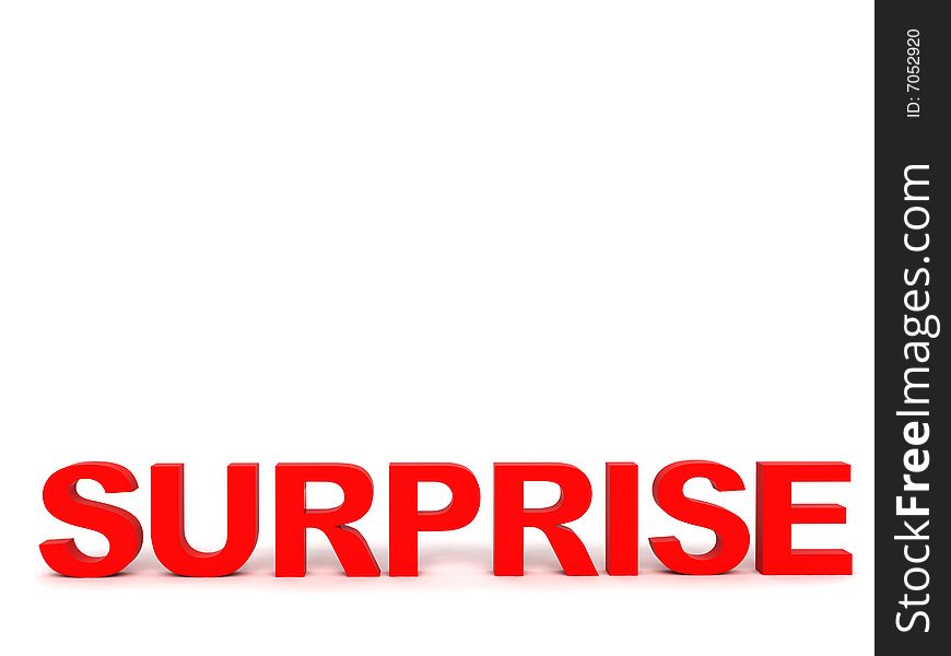 Front View Of Surprise Word