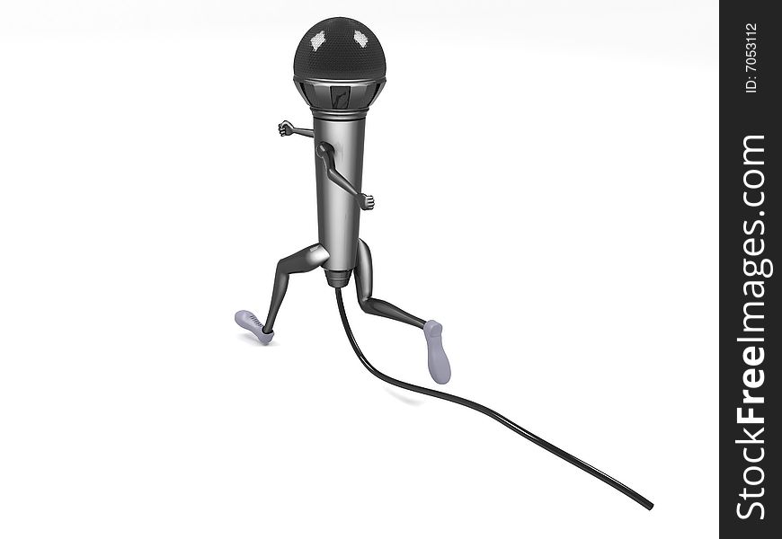 Back pose of three dimensional running microphone