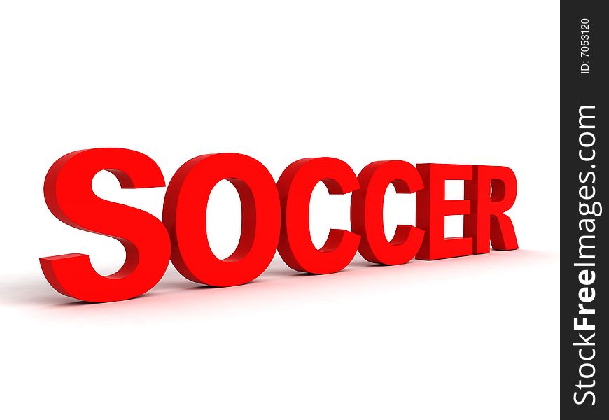 Side view of soccer word